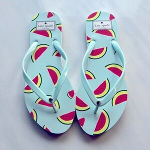 NWOT kate spade Fiji Watermelon Flip Flops, Blue, Size 9-10